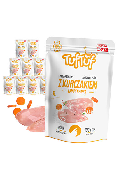 Other MOKRA KARMA DLA PSA TufTuf SAZZETKA MIELONKA KURCZAK MARCHEWKA 10x100G