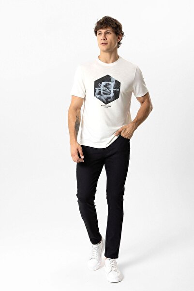 Back And Bond Black Slim Fit 5 Pocket Cotton Denim Trousers