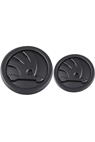 OEM 1 Set Embleme Skoda pentru Față/Spate 90/80 mm pentru Fabia, Octavia (Neg...