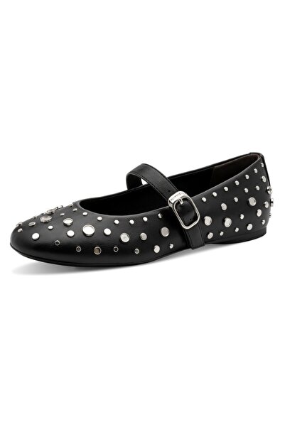 Tamaris Damen Klassische Ballerina 1-22152-46 Schwarz 001 Black Kunstleder mi...