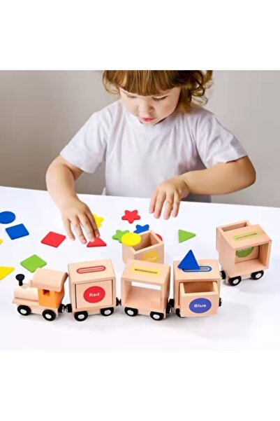 CREATIVE Toy train, educational, sorting, for children 2 years+, made of wood, 35 cm long, multicolor