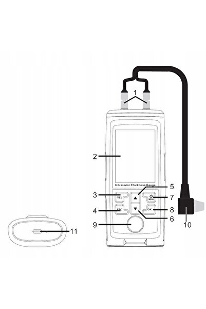 shumee CALIBRĂ GROSIMĂ CU ULTRASONI PRECISĂ ECRAN UȘOR DE CITIT 2x SONDE 1-30...