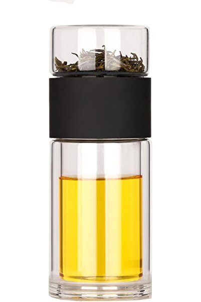 Goodern 230ml Double-Wall Glass Tea Infuser Bottle - Leakproof Travel Flask w...