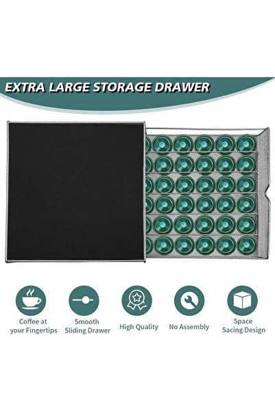 Generic حامل كبسولات قهوة SKY-TOUCH مضاد للاهتزاز - درج شبكي مانع للانزلاق لـ 36 كبسولة، متعدد الألوان