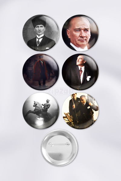 ZipZap مجموعة شارات زينة للحقائب تحمل صور الأديب الأكبر أتاتورك ومستوفى كمال ...