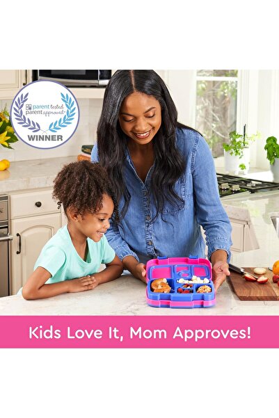Bentgo Kids Bright Lunch Box - Leakproof 5-Compartment, Ages 3-7, BPA-Free, Dishwasher Safe (Fuchsia