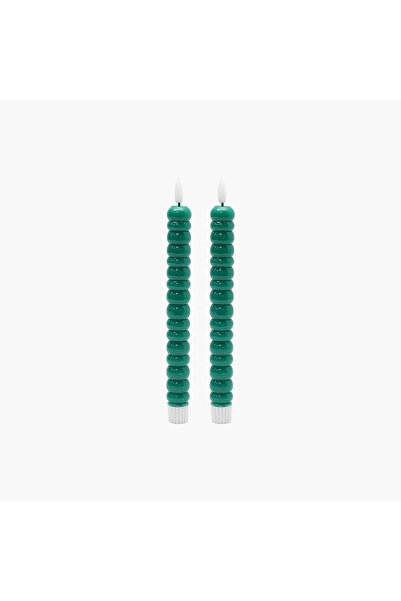 JC 2'li Set Boğumlu Led Işık Aqua Mum 22cm