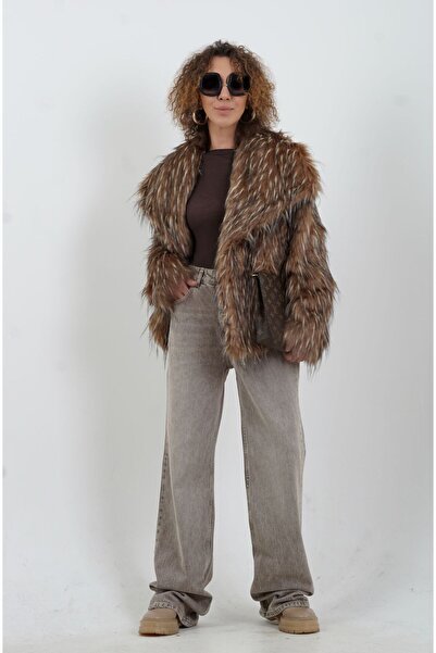 Zelish My Sister Παντελόνι τζιν καφέ χρώματος Snow Wash