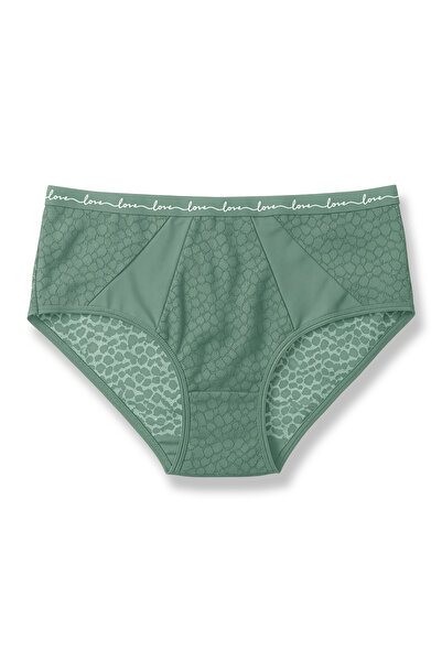 HNX Жіночі трусики з високою талією, з леопардовим мереживом і гумкою LOVE