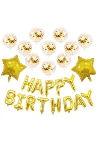 Shop Carnaval Birthday Balloon Set, Gold, 16 inches