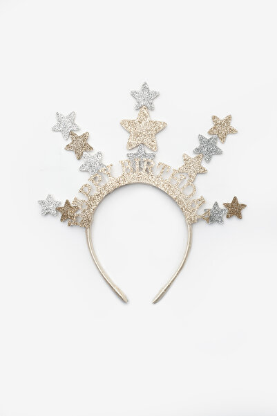 Le Mabelle Altın Yıldızlı Happy Birthday Kız Çocuk Taç