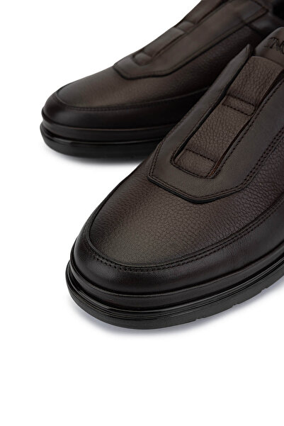 Tamer Tanca Men's Genuine Leather Brown Casual Shoes