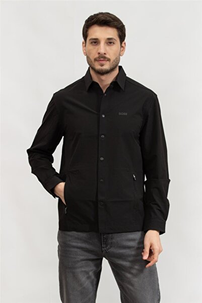 BOSS Streç Su İtici Logolu Relaxed Fit Kent Yaka Gömlek Erkek GÖMLEK 50533265...