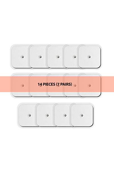 choice2 14 قطعة من وسادات القطب الكهربائي المربعة ذاتية اللصق من الجل، جهاز تحفيز العضلات الكهربائي عبر الجلد (TENS EMS)، بديل