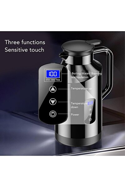 BROLEO Car Electric Kettle — Stainless Steel 12/24V 1500ml Travel Water Heater