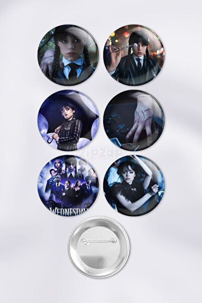 ZipZap مجموعة شارات زينة على شكل حقيبة من مسلسل عائلة وينزداي أدامز (6 قطع)