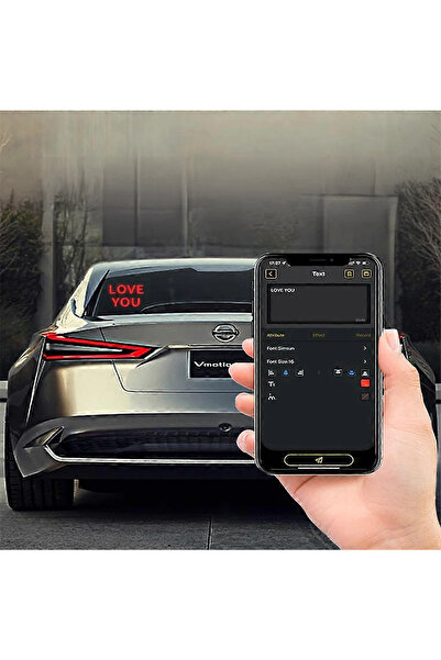 zola Ψηφιακή οθόνη LED RGB αυτοκινήτου, ένδειξη κειμένου και συμβόλων, έλεγχος μέσω εφαρμογής, USB, 13,1x12,8 εκ.