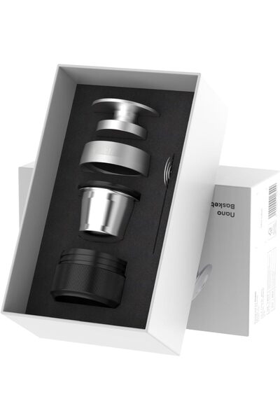 Outin مجموعة ملحقات نانو إسبريسو 18 جرام - سلة بالإضافة إلى جرعة مزدوجة (أسود)