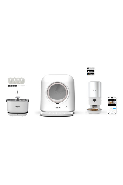 Xenon Smart Akıllı Kedi Tuvaleti, Çelik Mama Kabı ve Akıllı Bataryalı Kablosu...