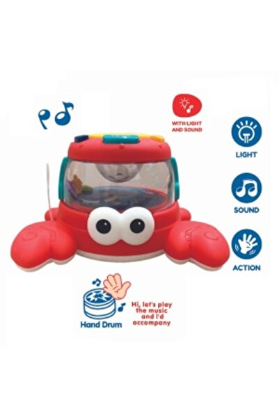 CREATIVE Interactive crab-shaped toy with sounds, lights and buttons, red