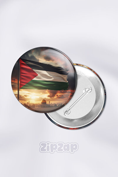 ZipZap مجموعة زينة حقيبة فلسطينية من غزة مع دبوس وشارة (قطعة واحدة)