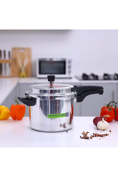 ROYALFORD 3L Pressure Cooker with Induction Base, Heavy-Duty Aluminum, Silver RF9750