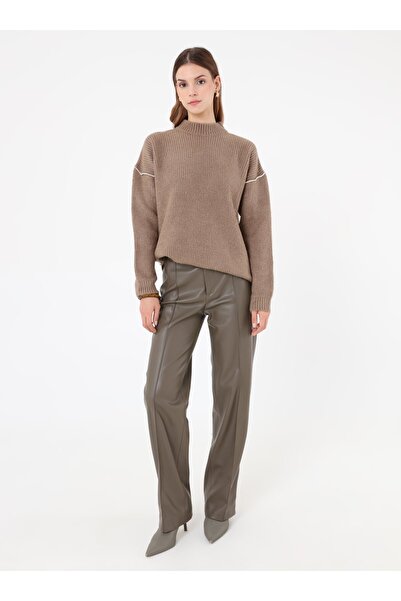 Benin Crew Neck Long Sweatshirt - Knitwear Sweater - Mink -