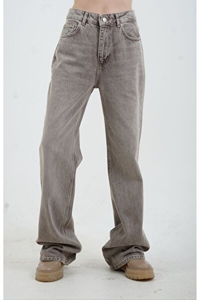 Zelish My Sister Παντελόνι τζιν καφέ χρώματος Snow Wash