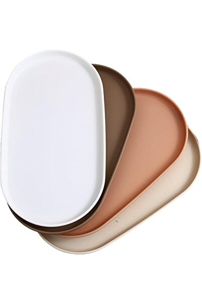 007 Reusable Oval Plastic Serving Trays for Parties — 4‑Piece Durable Set (Nalakal)