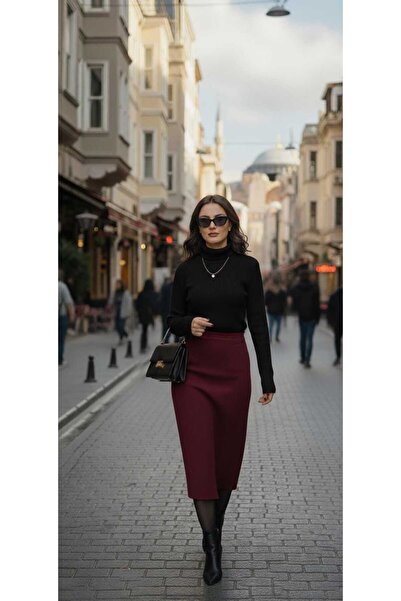 Tradinyom Kadın Boğazlı Yumuşak Triko Body Kazak