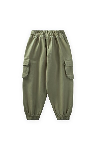 Cigit Gabardine Cargo Pants 2-7 Years Khaki Green