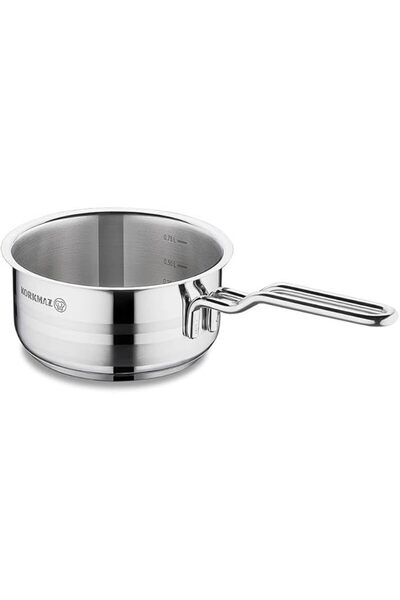 KORKMAZ Astra 2 Stainless Steel Saucepan, Silver, 14 cm
