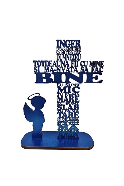 T&M Personalizare Wooden cross with prayer 'Angel, my little angel' - boy sym...