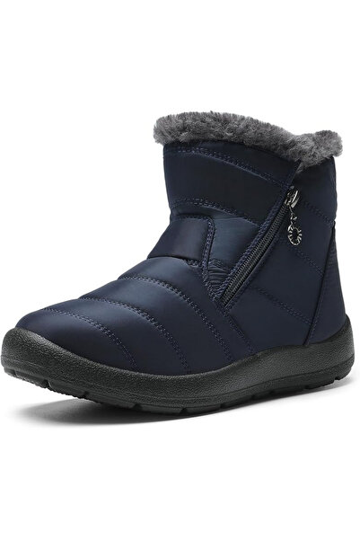 OEM Women's fur-lined winter boots, waterproof, lightweight, blue 40