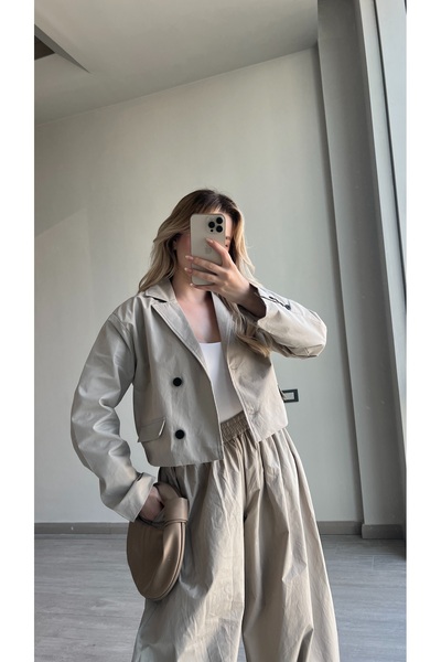 ForOus Short Trench Coat Shalwar Pants Suit