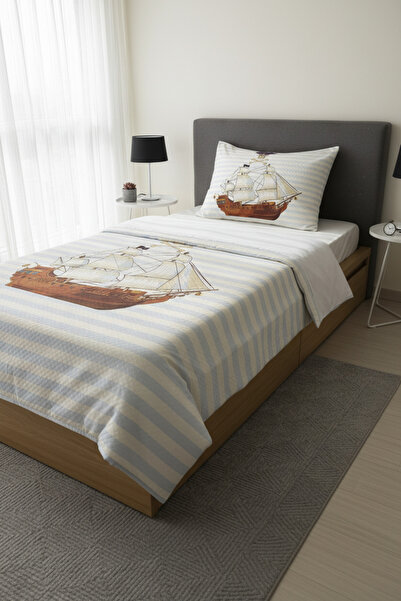 milroma Pirate Ship Patterned Children's Pique Set