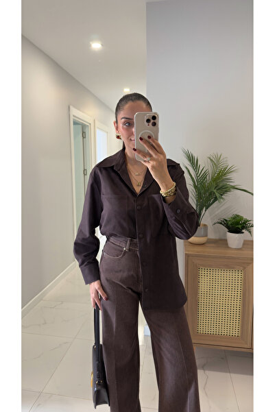 BİRCANÇİL Dlvin Setran Brown Suede Shirt