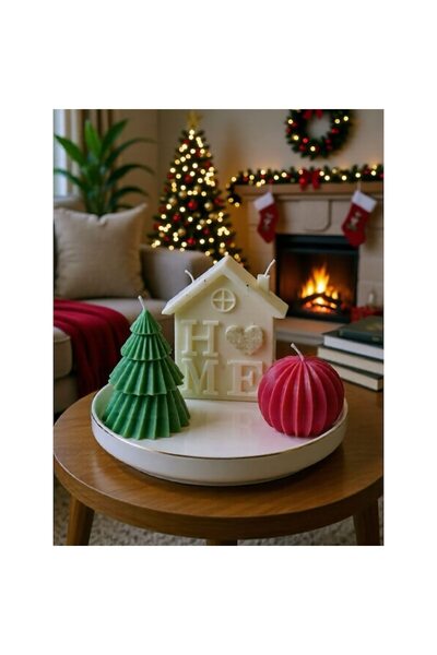 OEM Set of 3 Scented Soy Wax Candles – Christmas Edition, Fir and Citrus Scent