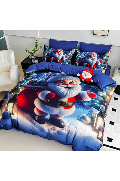 JOJO HOME 5D bedding set, 6 pieces, with elastic, Digital print, with elastic, 180x200cm, Santa
