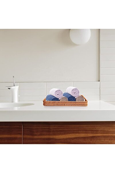 Qerhome 3-Piece Rattan Serving Tray Rectangular 30-35-40 cm