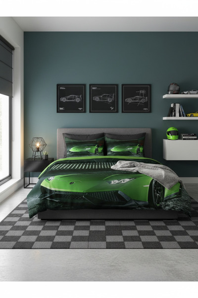 milroma Fast Green Sports Car Pique Set