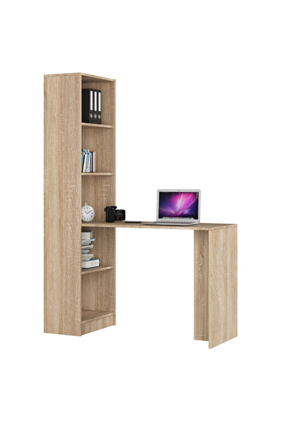 SERSIMO Birou SMART cu rafturi, PAL laminat, 125x50x180 cm, stejar sonoma