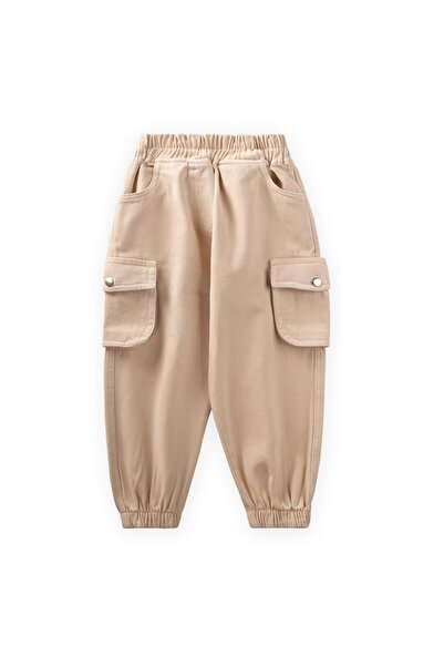 Cigit Gabardine Cargo Pants 2-7 Years Beige