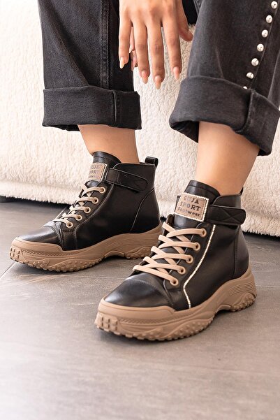 Guja Lacy Imported Special Series Genuine Leather Women's Sports Boots Charcoal