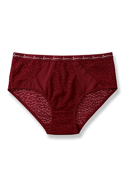 HNX 3-Pack Leopard Lace Tulle Detailed and Love Elastic High Waist Women's Panties