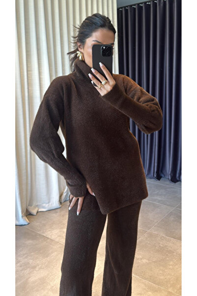 My Blog Brown Soft Textured Double Pants Set