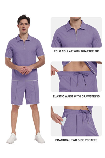 OEM Summer tracksuit for men, purple t-shirt and pants XL