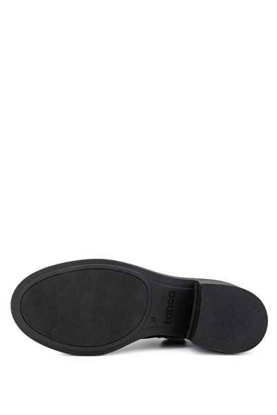 Tamer Tanca Kadın Hakiki Deri Siyah Süet Topuklu Bot