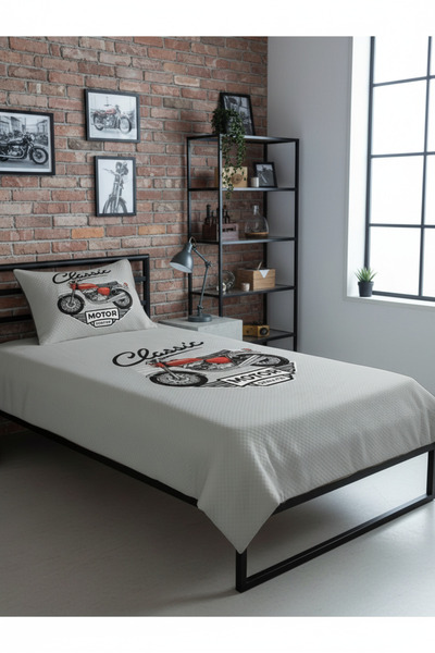 milroma Classic Motorcycle Patterned Children's Pique Set