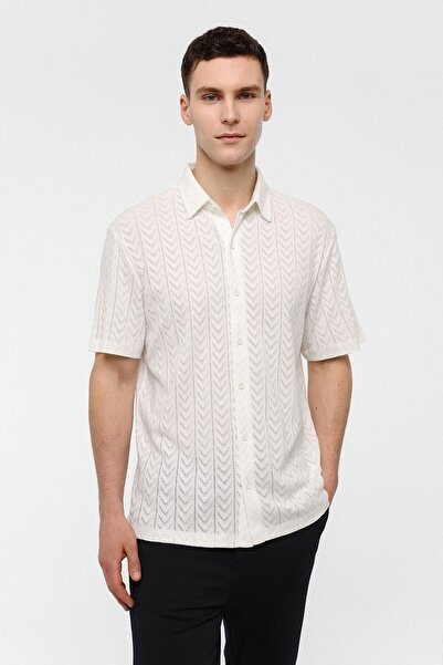 Back And Bond White Regular Fit 100% Cotton Short Sleeve Shirt